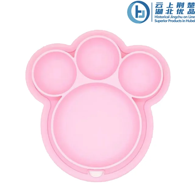 Silicone child feeding plate with suction