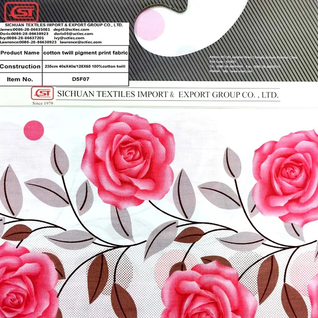 Cotton Twill Pigment Print Fabric