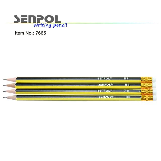 Graphite HB pencil with eraser