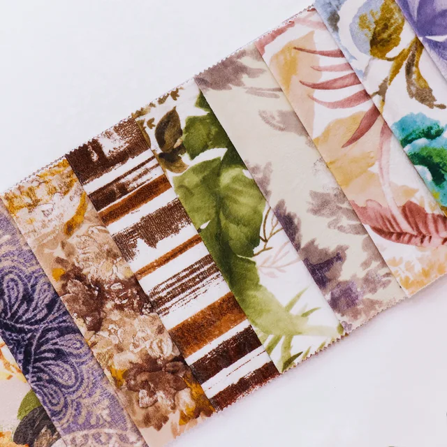 Burnout & print velvet sofa fabric