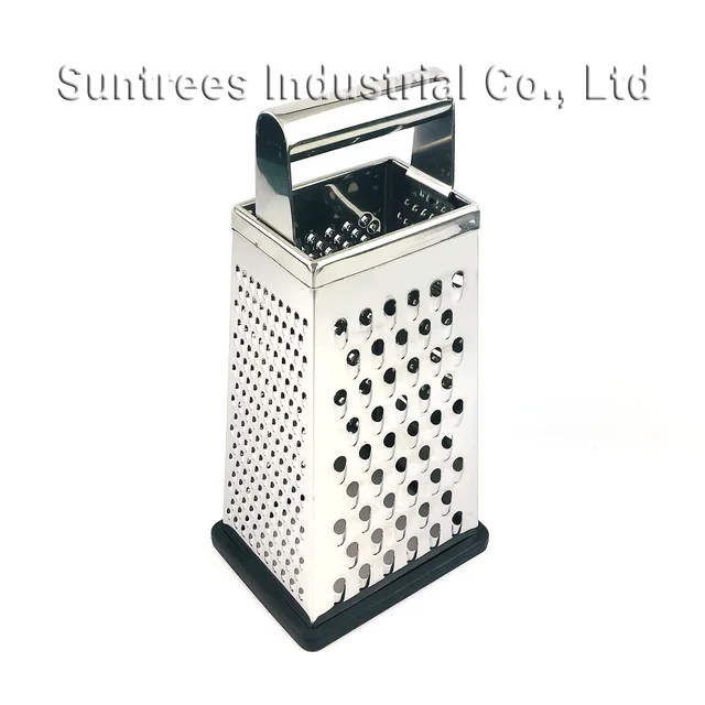 Stainless steel 4-sides kitchen grater with S.S hollow handle