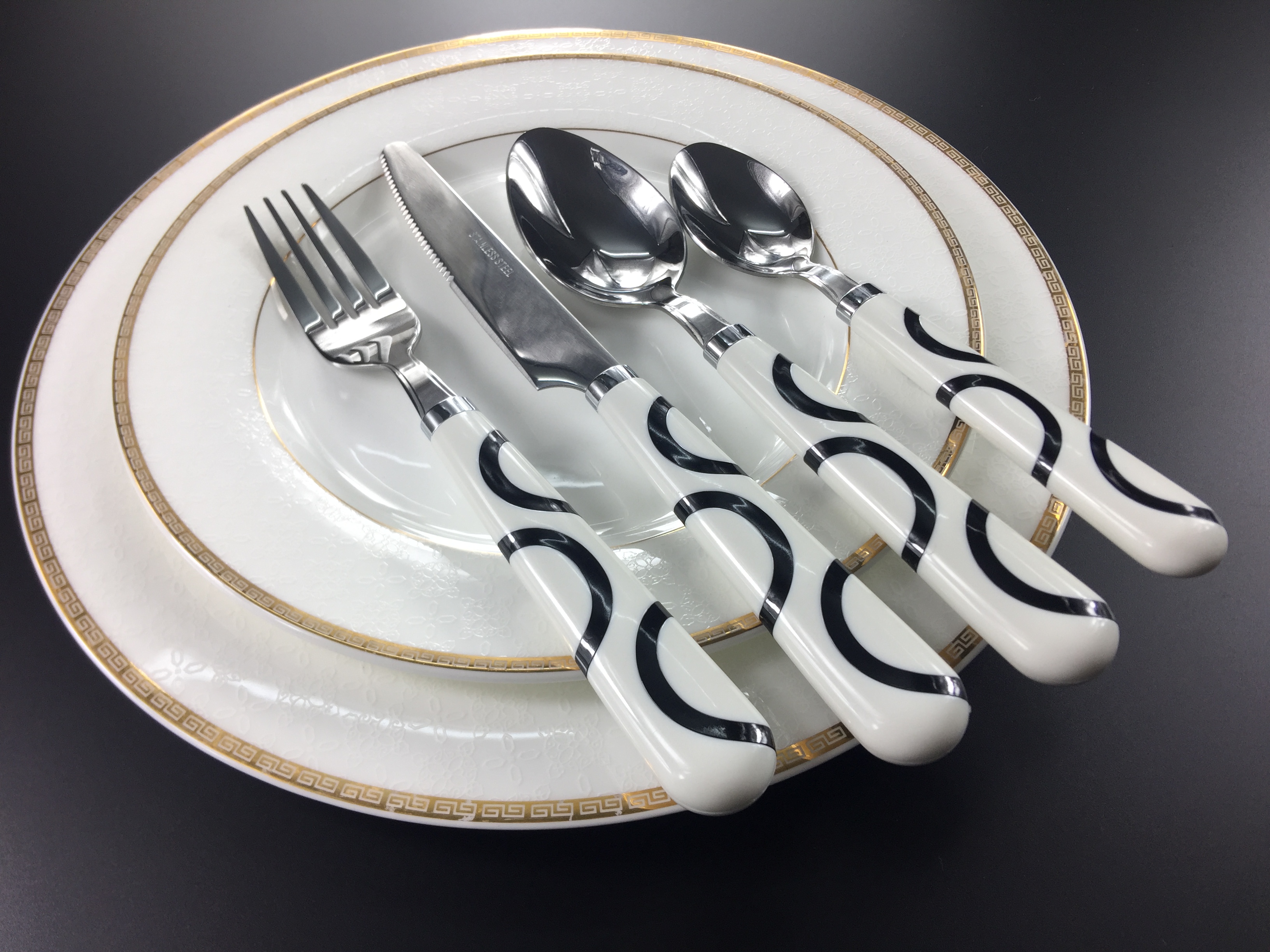 Stainless Steel Cutlery Set with Plastic Handle