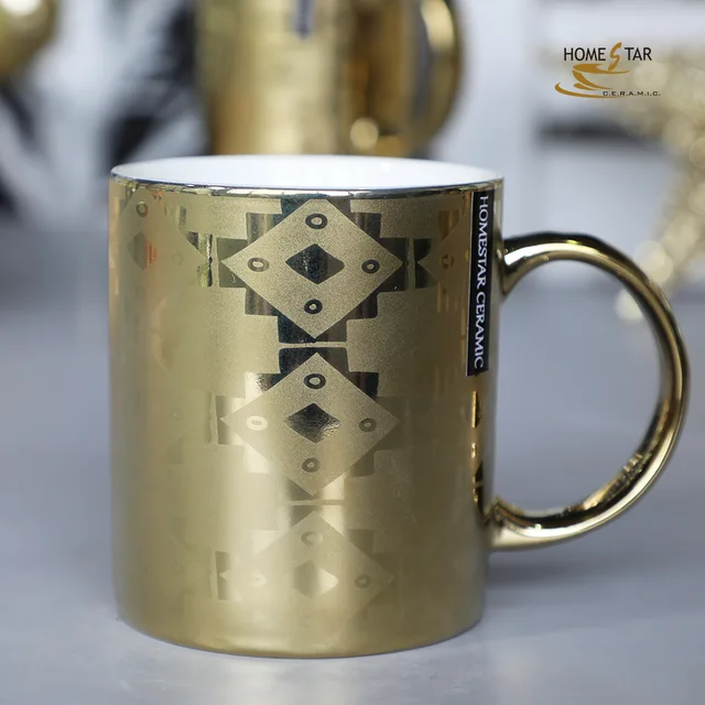 12oz can shape gold electroplate mug