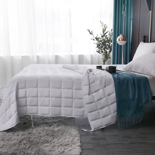 Wholesale cheap heavy cotton Glass Beads Anxiety heavy weighted blanket with supersoft filler
