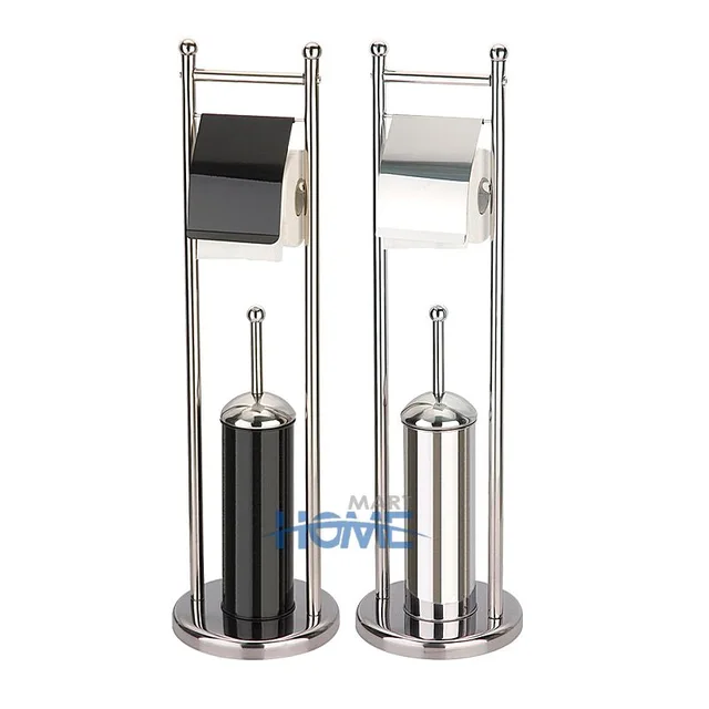 Hot sale Stainless Steel Toilet Brush and Tissue Paper Holder with heavy bottom/base