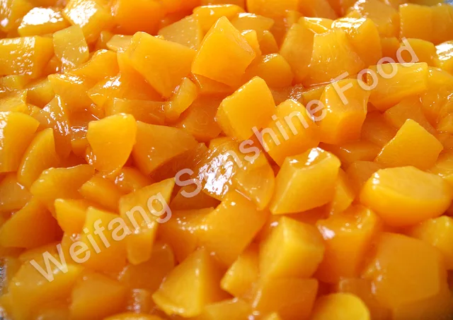 Canned Yellow Peach Dices In Light Syrup 3kg