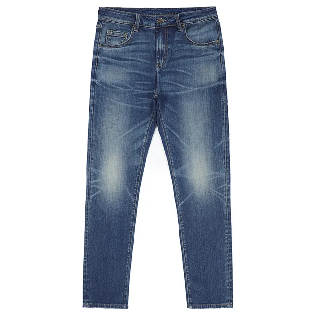 Casual straight jeans pants men denim jeans trousers accept custom wash G1015