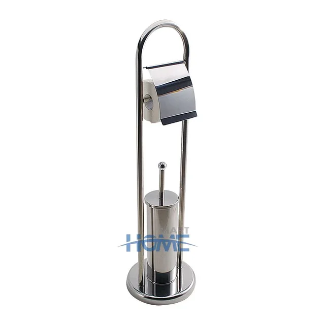 Hot sale Stainless Steel Toilet Brush and Tissue Paper Holder with Heavy Bottom/Base
