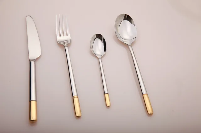 Half-plated Stainless Steel Cutlery Bulk Set, Knife, Fork, Spoon