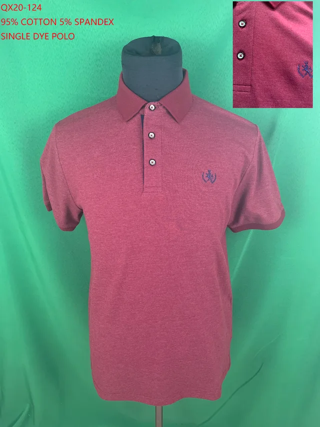 Qx20-124 Cotton Spandex Single Dye Polo