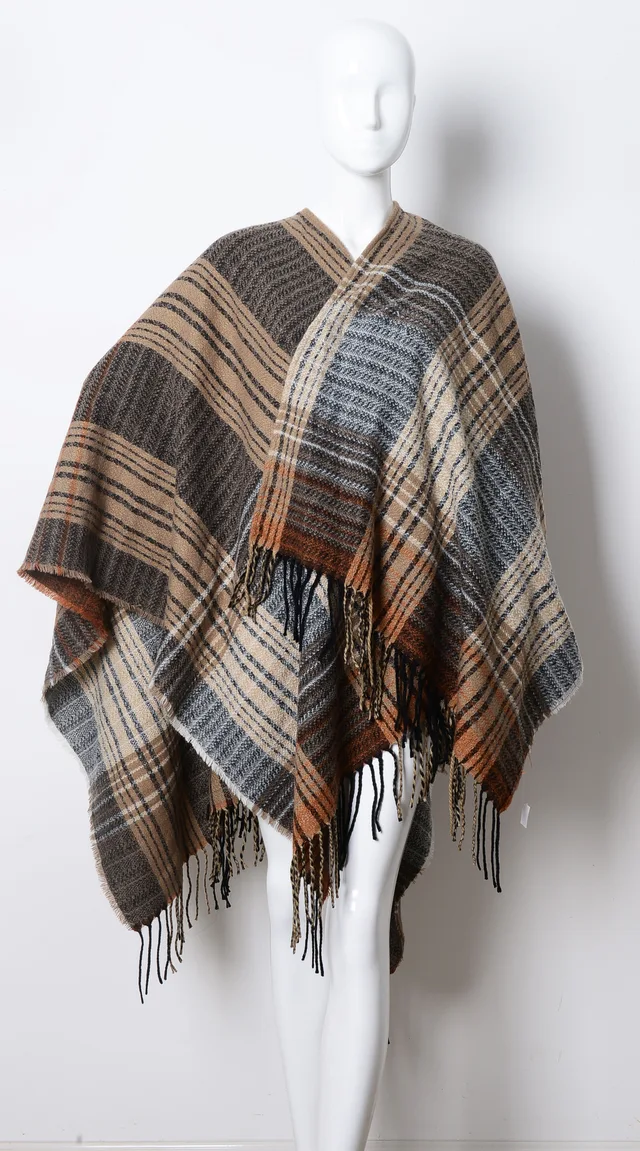 Super soft check tassle Shawl blanket