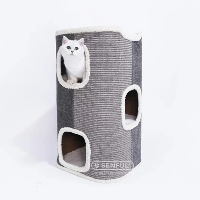 Sisal Bucket Cat Climbing Frame Cat Tree With Sisal-Covered Scratching Posts