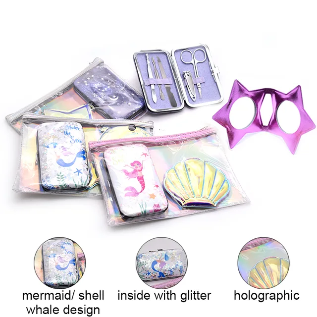 Manicure tools and pocket mirror