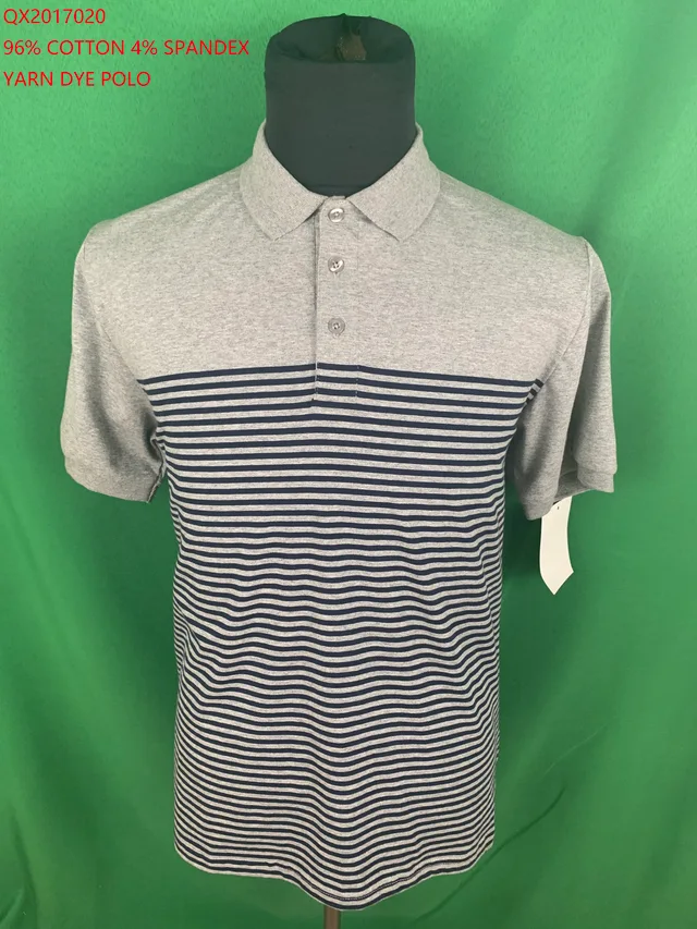 Qx2017020 Cotton Spandex Yarn Dye Polo