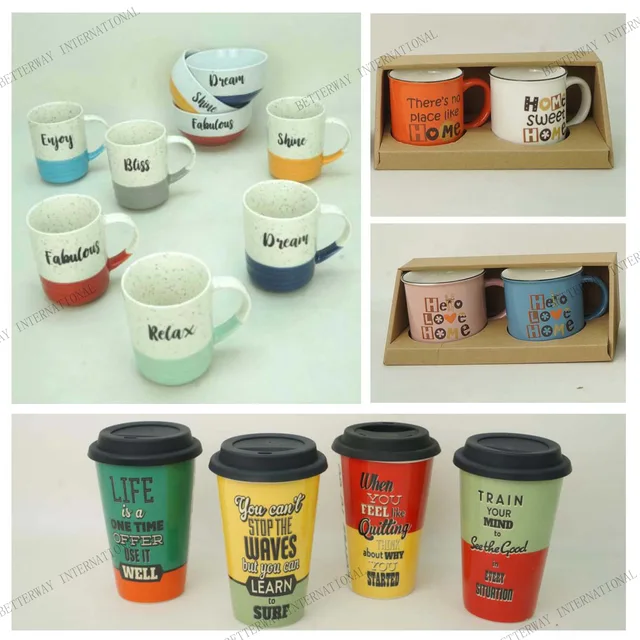 No. 048 New bone china mug with various coffee design