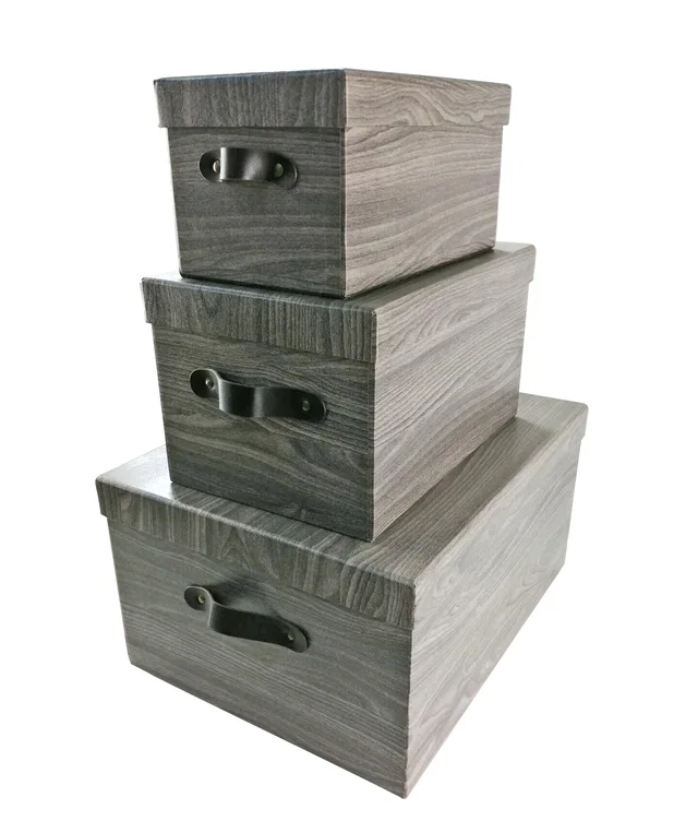 Texture feeling special paper everyday storage box (set of 3)