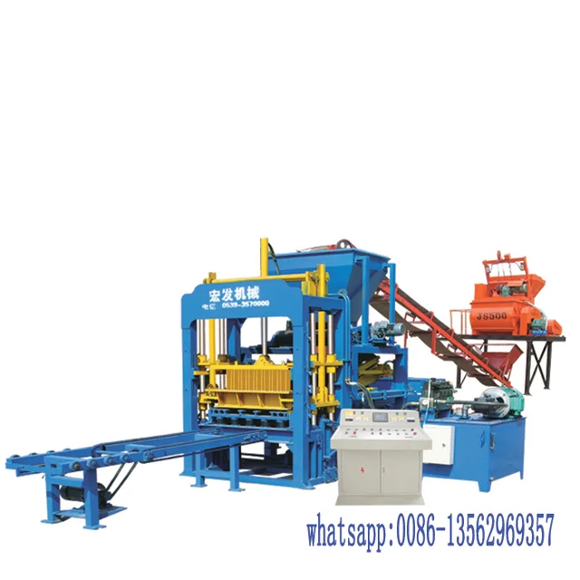 Automatic Hongfa brand QT4-15 concrete block making machine