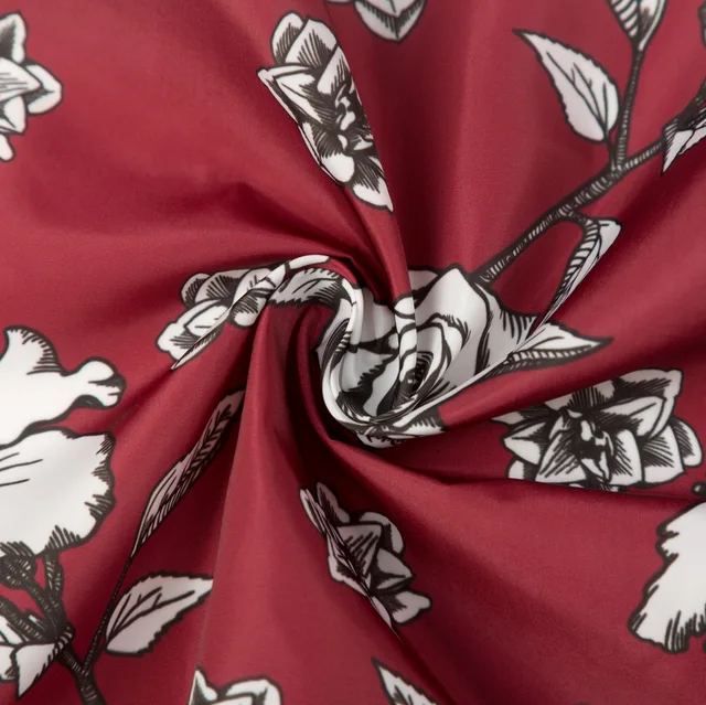 Polyester 75D faille paper printing memory fabric for garment