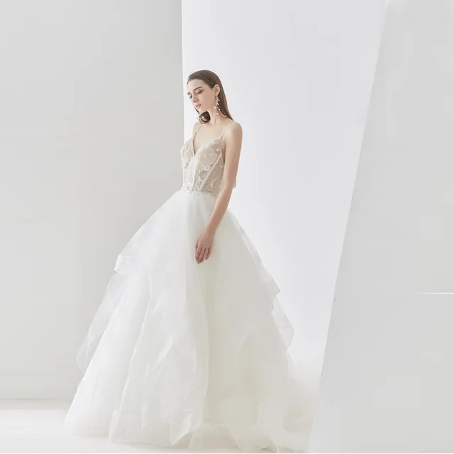 Luxury princess sleeveless wedding bridal gown dresses,bead wedding dress