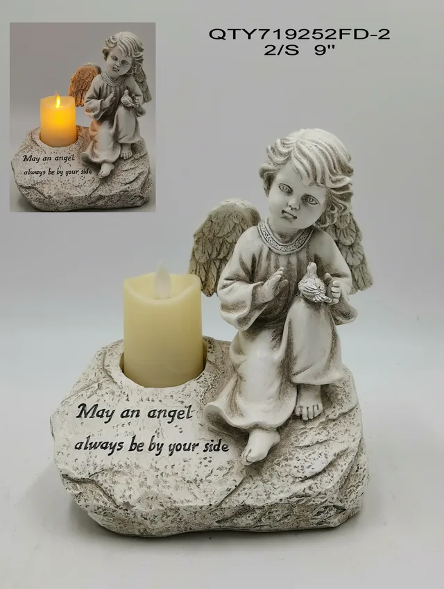 Garden decorations the cemetery Angel with LED candle