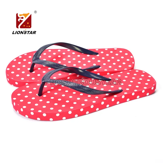 Dot print lady flip flop