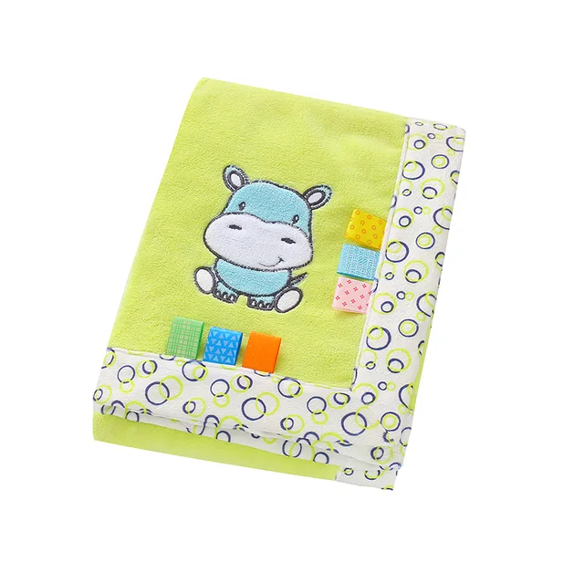 100% polyester Baby Blanket,Kids Blanket,Double Layer,Embroidery,Flannel Fleece,Solid Color,Home Wear,Sleeping Wear,Super Soft,Warm