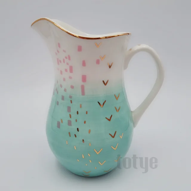 Stoneware handpaint pitcher