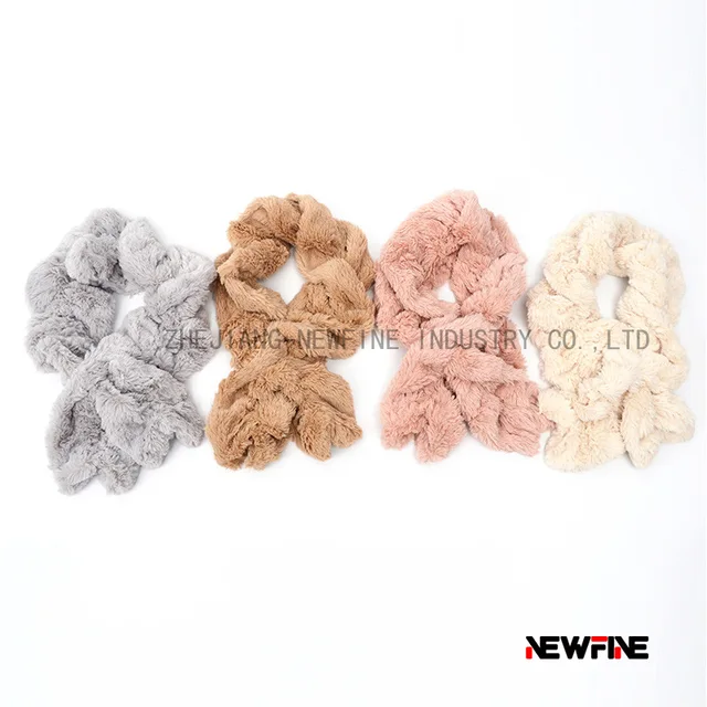 Newfine Winter Warm Polyester Faux Fur Snood Collar Scarf