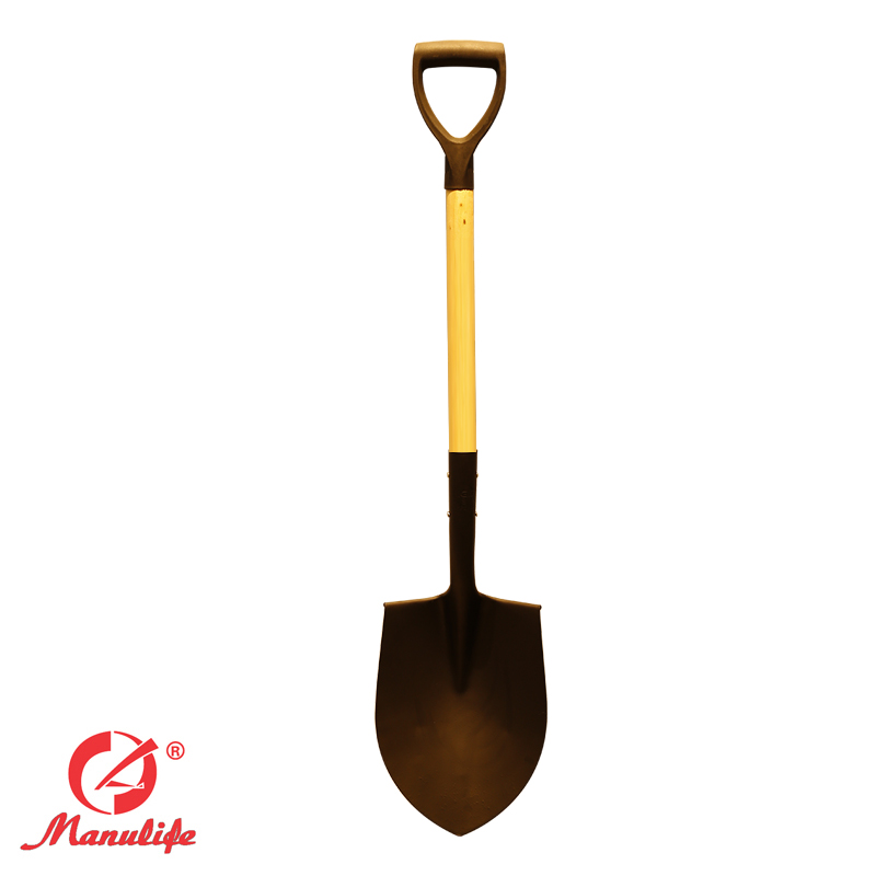 Poplar wood handle round point shovel S518-2D