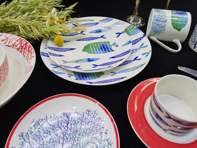 New bone china plates with decal