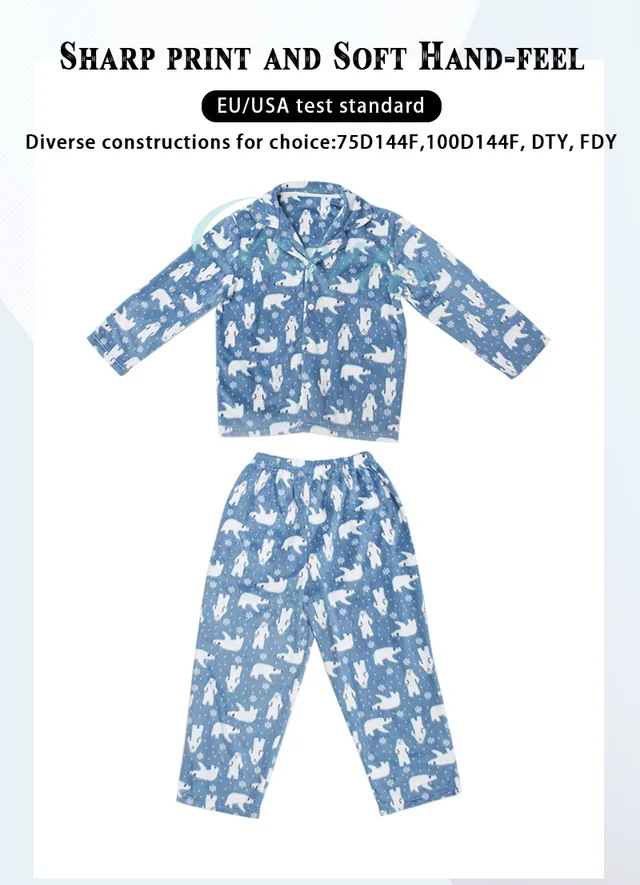 Kids Polished Polar Fleece Button through pj set