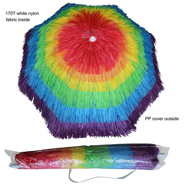 New Style 7.5ft Rainbow Color 16K Large Outdoor Beach Umbrella