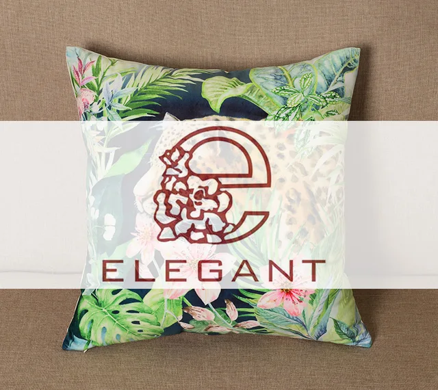Green jungle animal digital printing series hot drill pillow