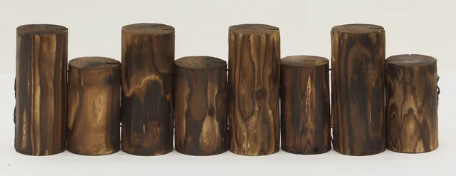 Wood log roll S burnt brown