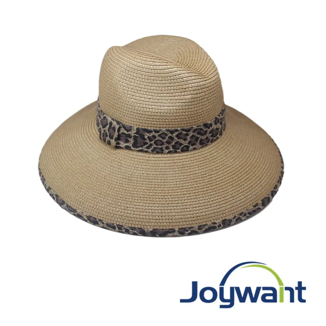 Leopard print panama hat