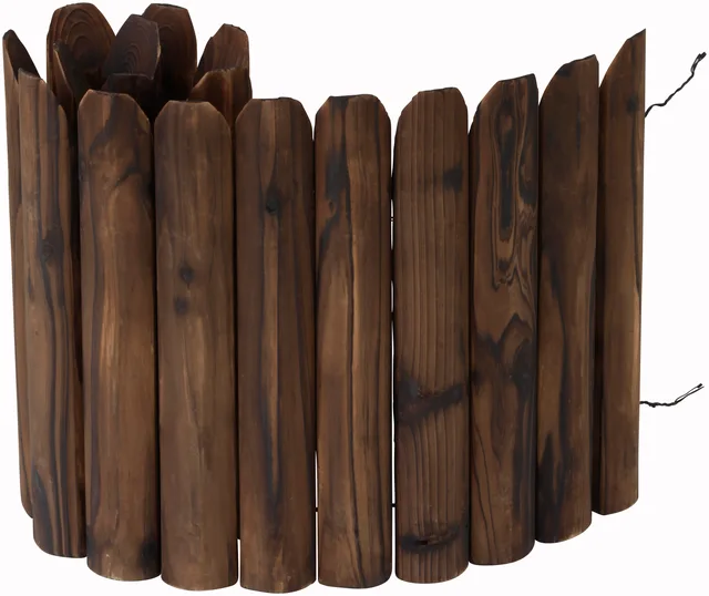 Wood garden decoration edge 40x100 burnt brown