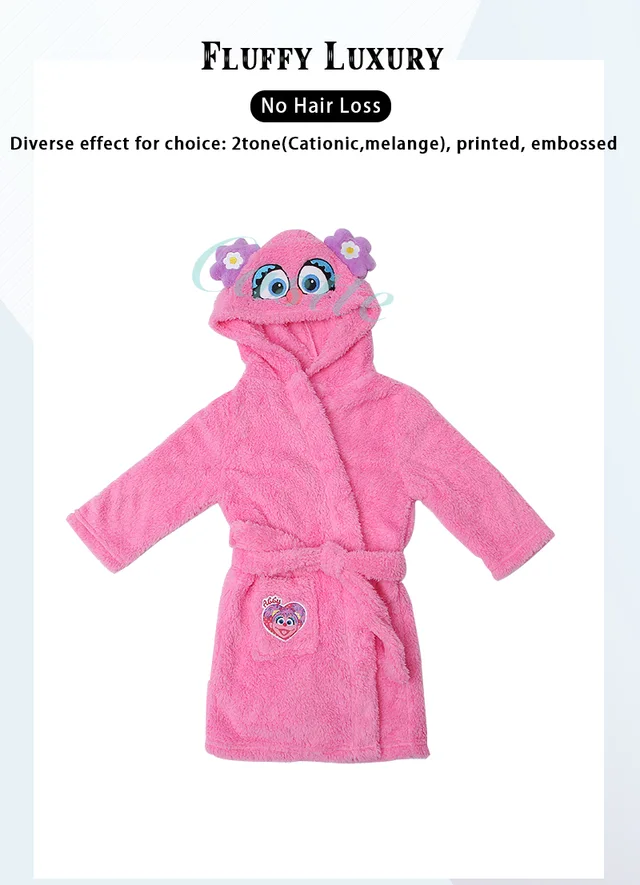 Kids Fluffy Fleece Hoodie Robe
