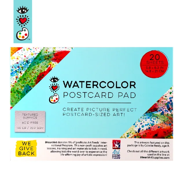 Drawing pad,12sheets, heavy weight, acid free, watercolor postcard pad A5