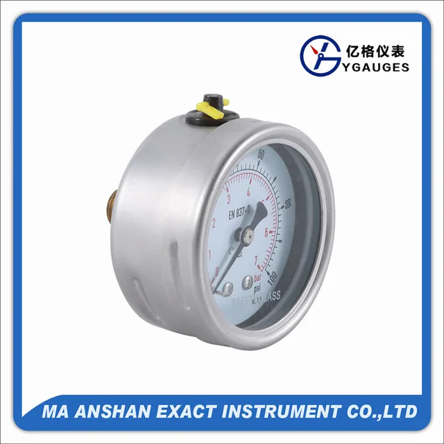 Liquid filled pressure gauge-heavy duty manometer-back mount pressure gauge