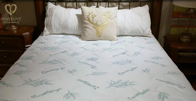 Premium Hypoallergenic Eucalyptus Scented quilted Mattress Pad - Top with TPU Waterproofing, china factory