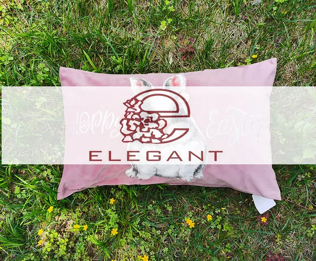 Easter rabbit decorative digital printing throw pillow finest applique embroidery cushion