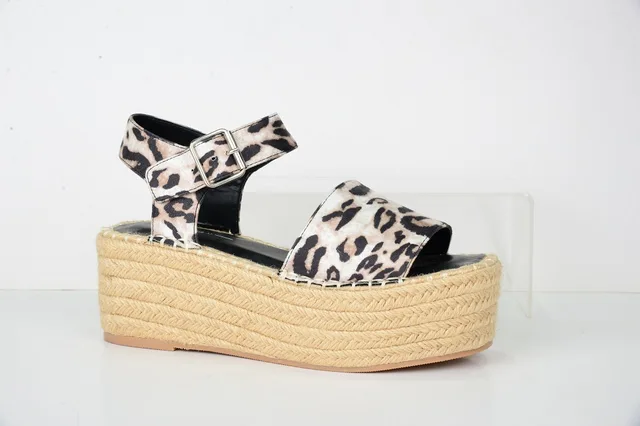 2020 Fashion leopard print Upper Women Sandal espadrille(HS20 william-01
