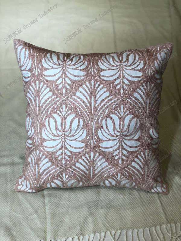 Home Decorative Throw Pillow Cushions Cover Floral Embroidered Print for Sofa Couch or Bed #01