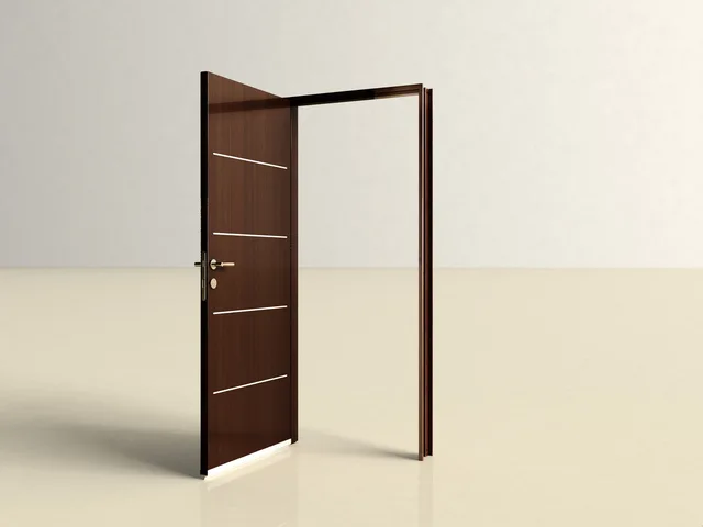Fangda Brown Stanly steel l door prehung