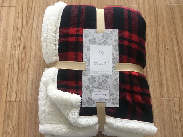 Compound Lamb Wool plaid throw