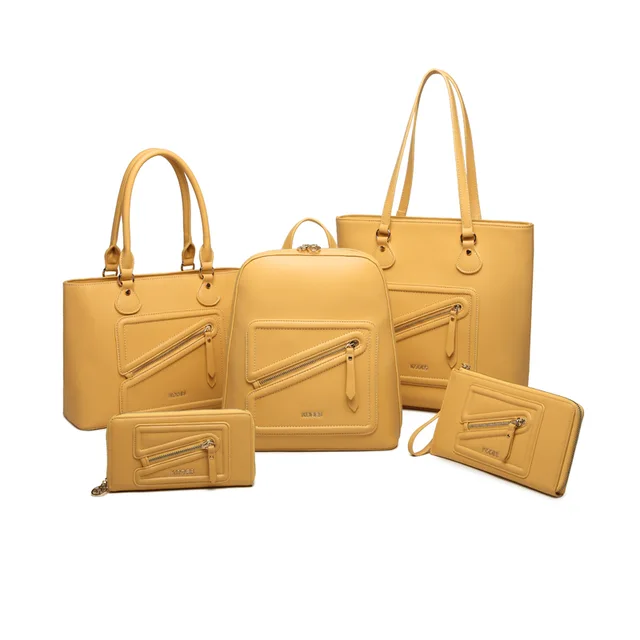 Cold embossed Decoration Zipper Design PU Women's Bag Wallet Handbag Shopper Shoulder Bag Backpack