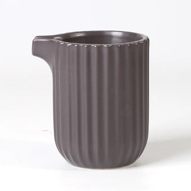 Milk pot, embossed vertical lines texture,matte glaze,2 sizes