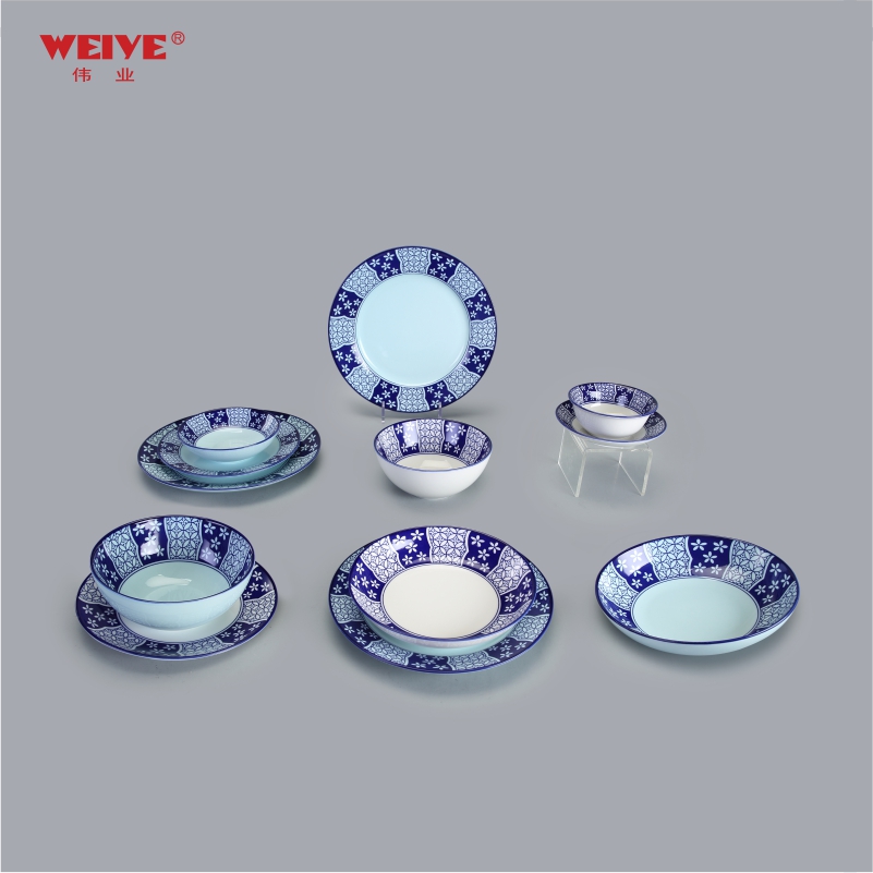 The Blue &White Flowers — Glazed Porcelain with PAD printing Series
