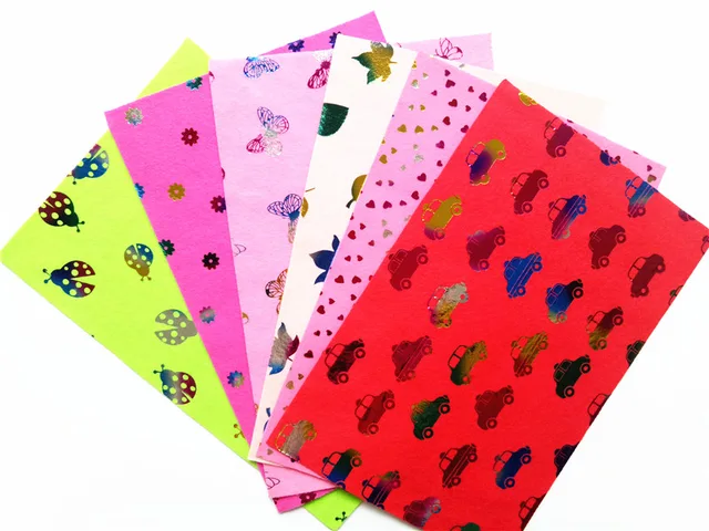 Flash pattern felt Glitter pattern felt Printed felt Colorful Felt and color Feltro and needle punch amd non woven fabric