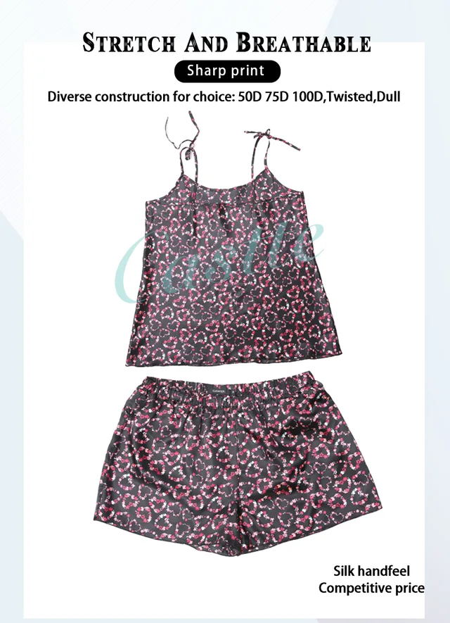 Ladies AOP Satin Cami Short Set